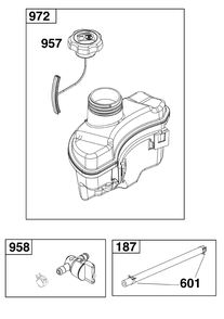 Fuel Supply Group Diagram and Parts List for 123P02-0026-H5 100000 - 19Z999 Briggs and Stratton Engine